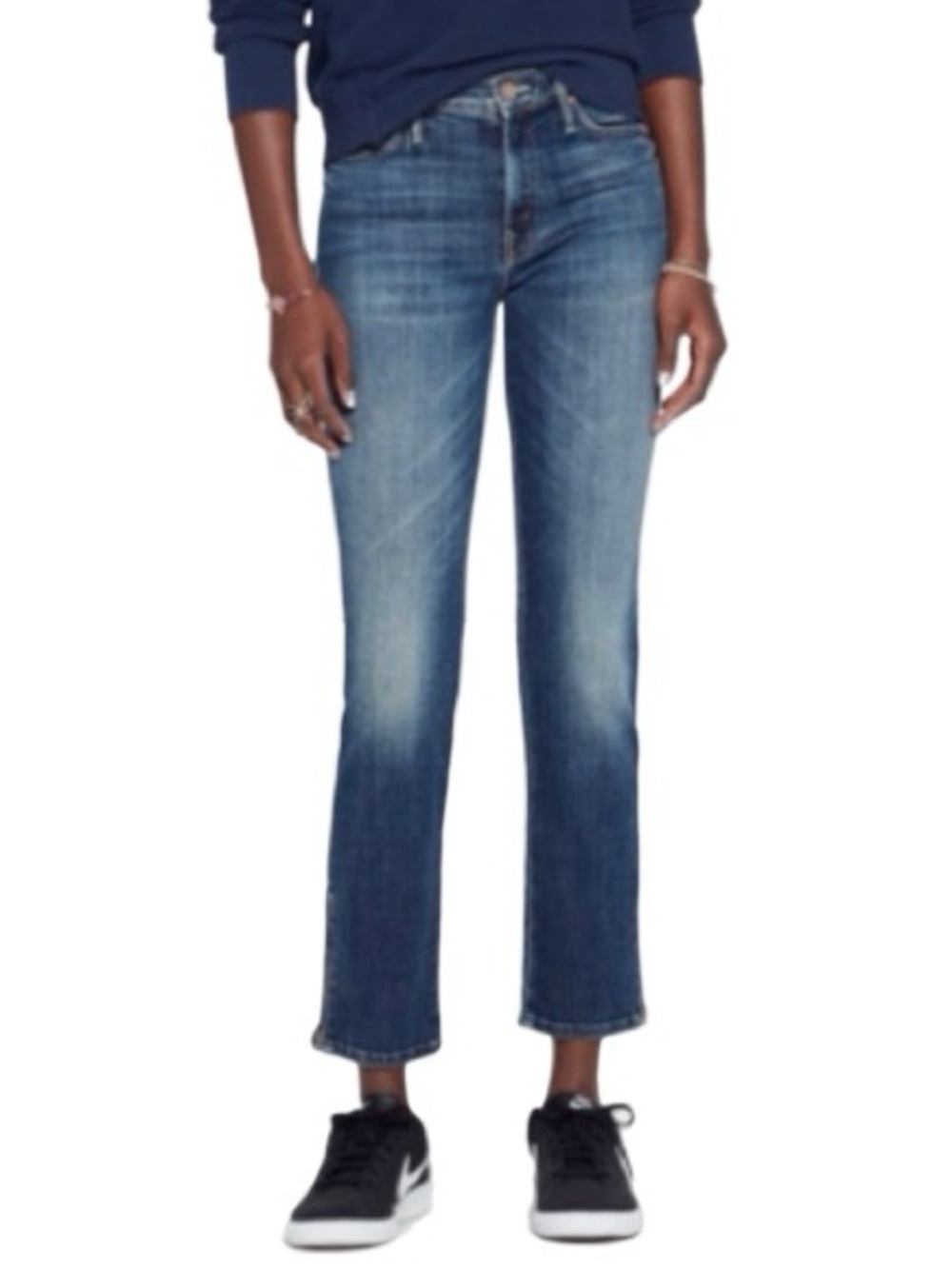 MOTHER The Rascal Ankle Zip Slim Straight Jean Can't Leave It Alone Wash Size 28